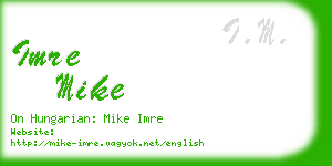 imre mike business card